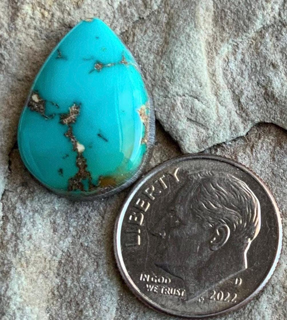Green Royston Turquoise Drop Cabochon #R147
