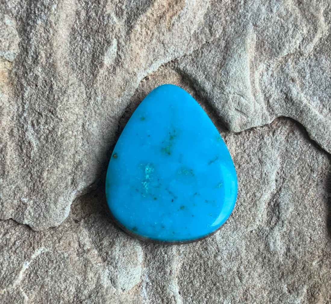 Bright Blue Turquoise Mountain Turquoise Teardrop Cabochon