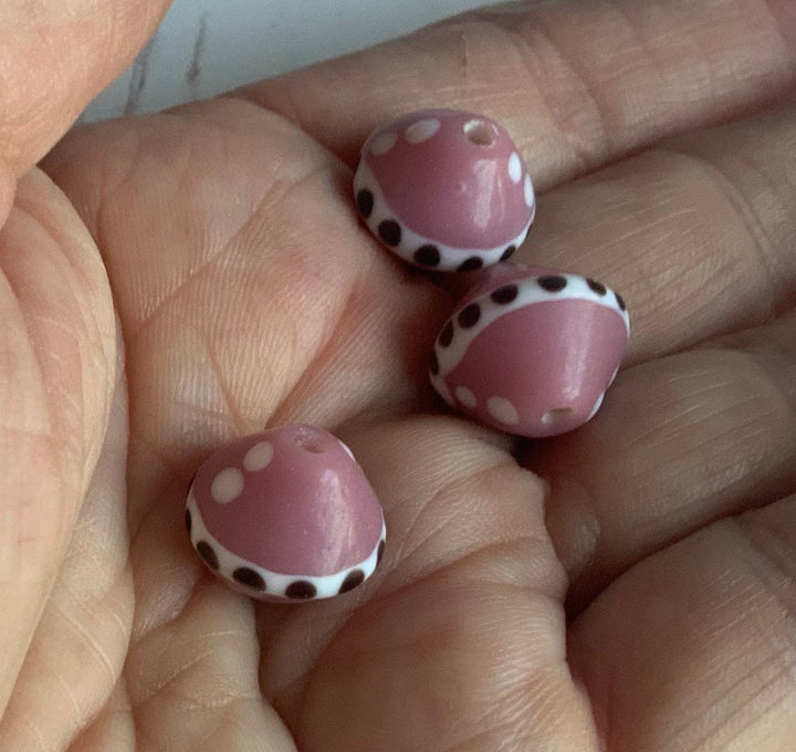 Beautiful Handcrafted Pink Matte Handcrafted Lampwork Beads