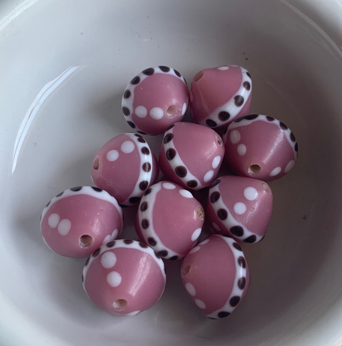 Beautiful Handcrafted Pink Matte Handcrafted Lampwork Beads