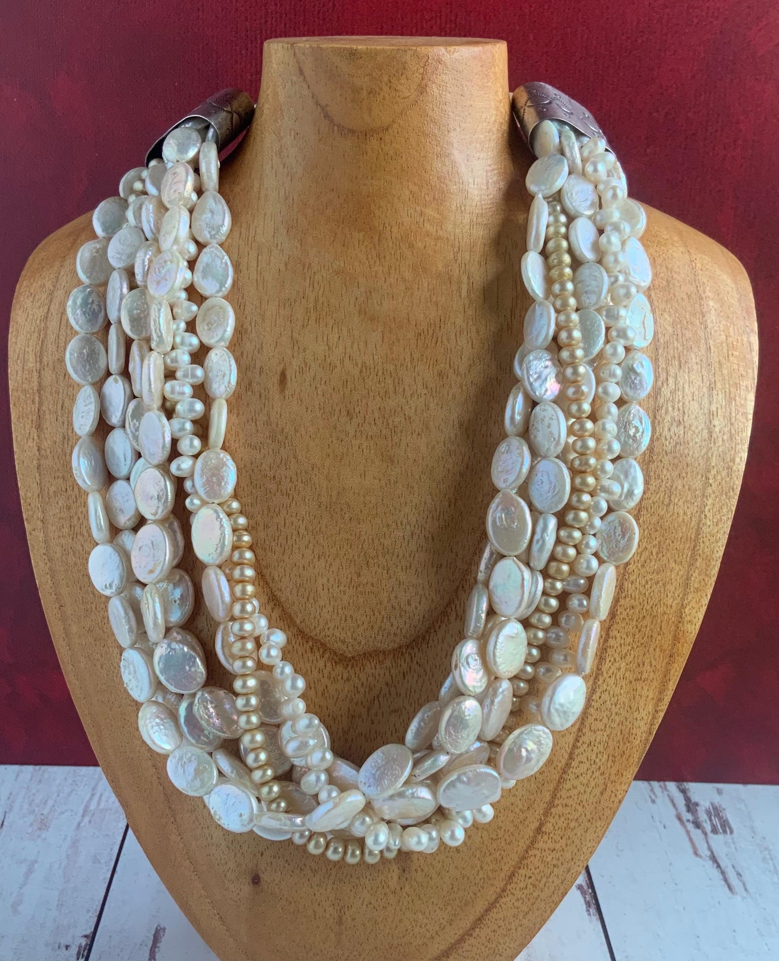 Vintage Southwest Multi Strand Pearl Necklace