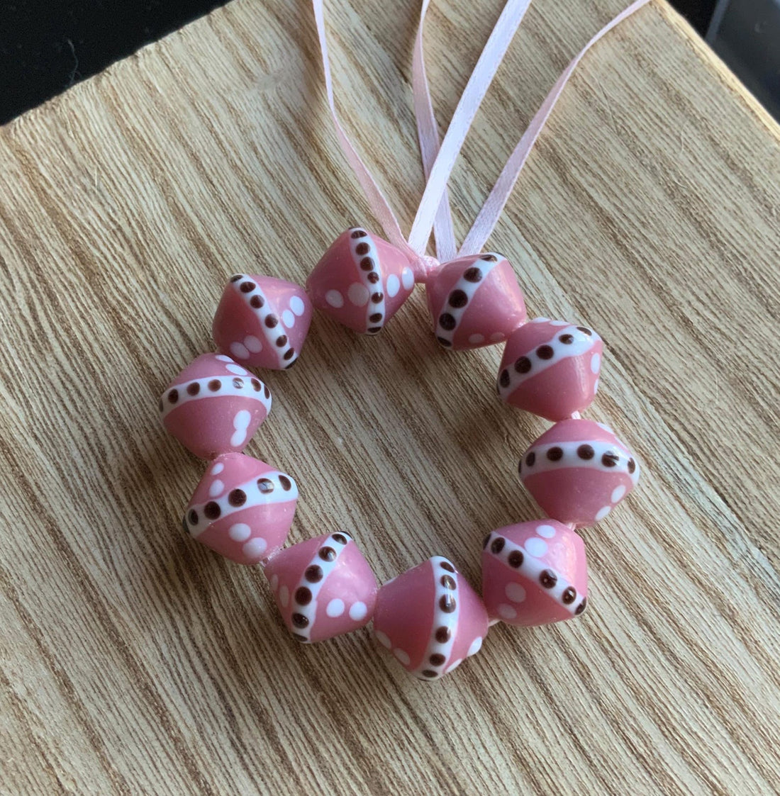 Beautiful Handcrafted Pink Matte Handcrafted Lampwork Beads