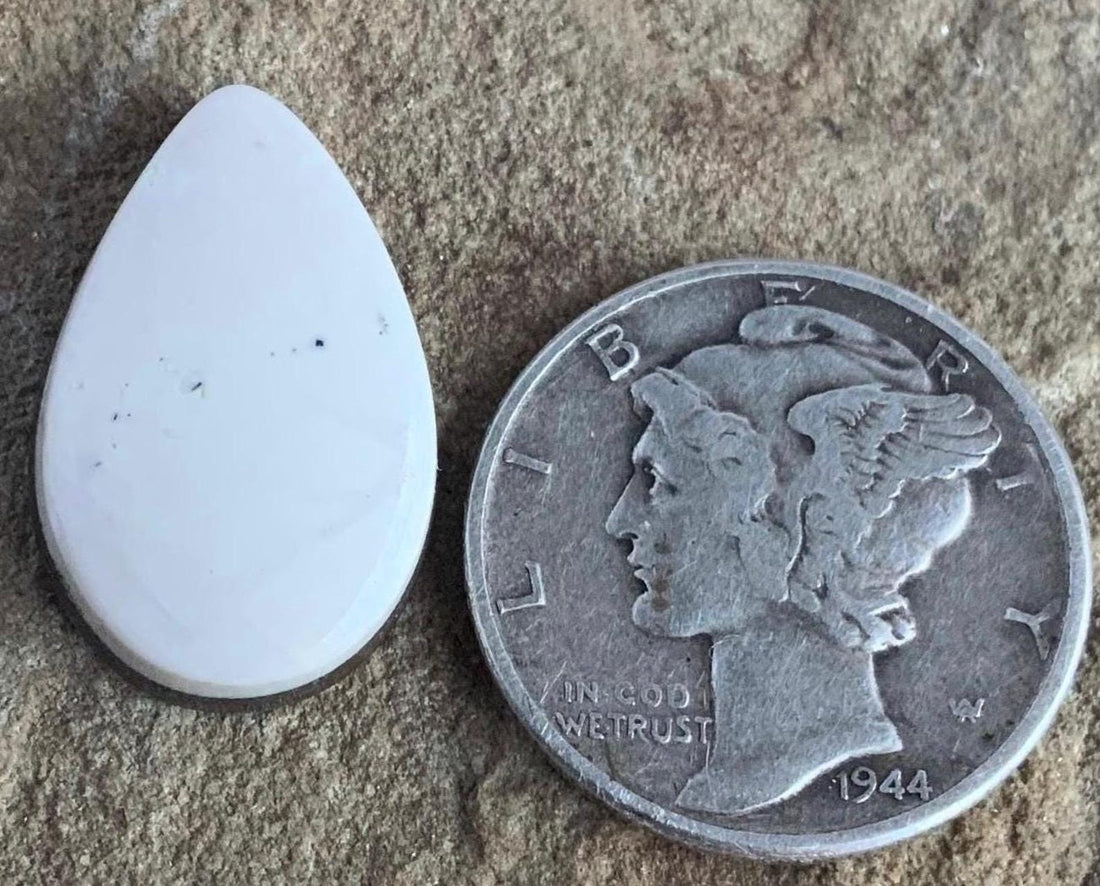 Beautiful Natural White Buffalo Teardrop Cabochon