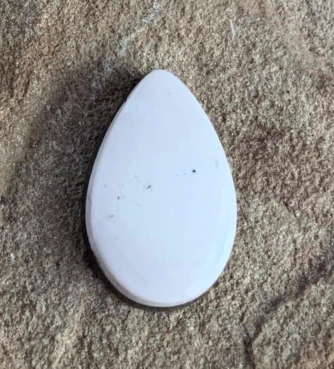 Beautiful Natural White Buffalo Teardrop Cabochon