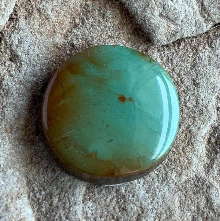 Green Alacron Turquoise Round Cabochon