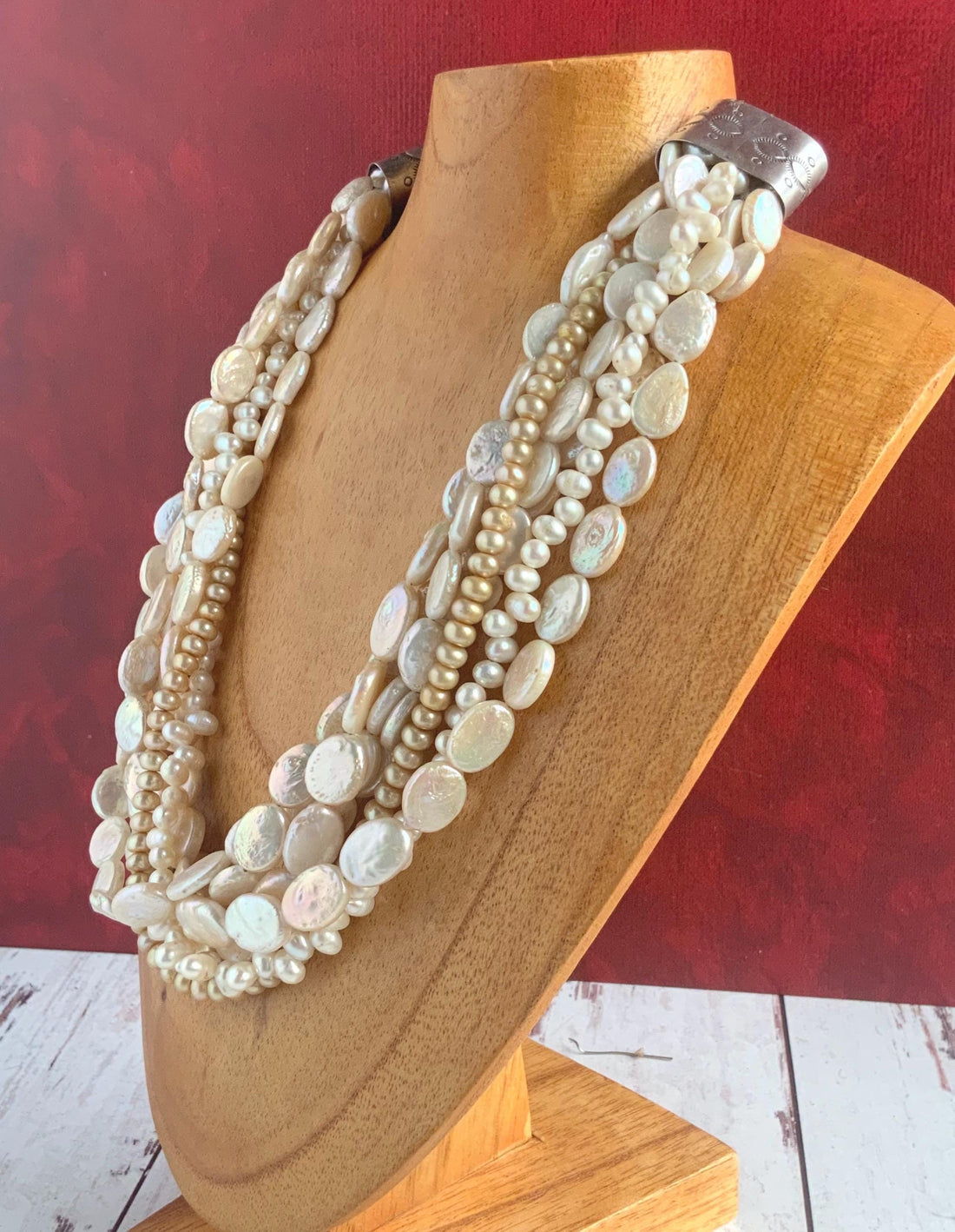 Vintage Southwest Multi Strand Pearl Necklace