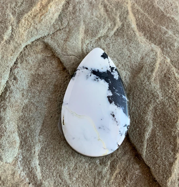 Beautiful Natural White Buffalo Large Teardrop Cabochon