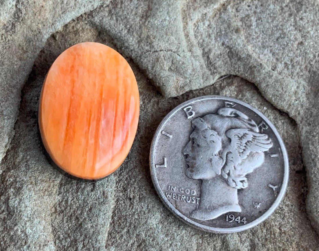 Orange Spiny Oyster Oval Cabochon