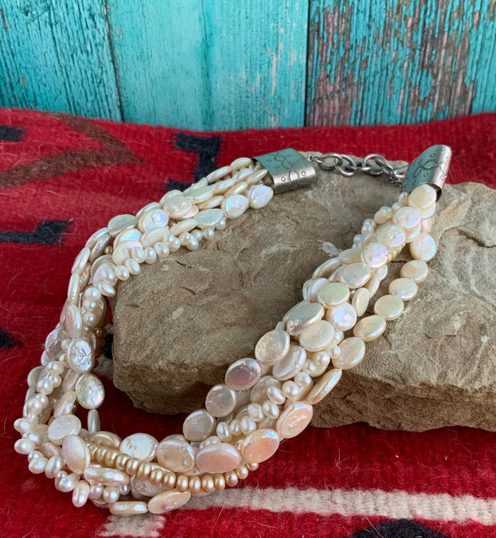 Vintage Southwest Multi Strand Pearl Necklace
