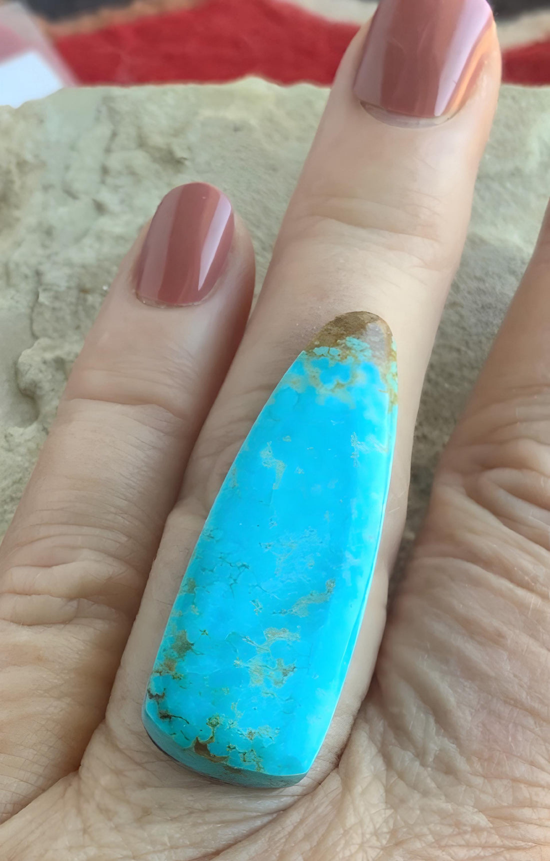 Beautiful Blue Kingman Turquoise Long Cabochon