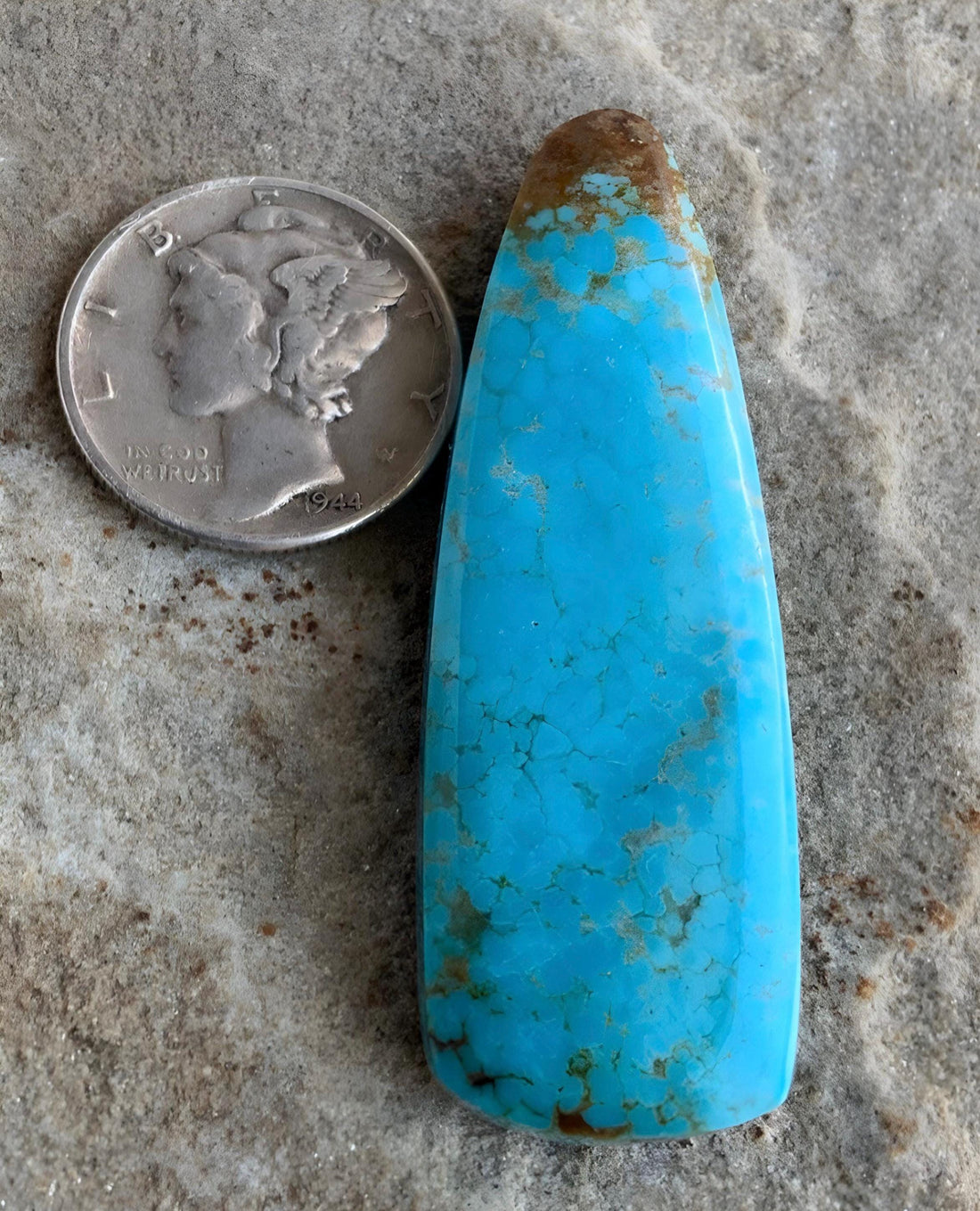 Beautiful Blue Kingman Turquoise Long Cabochon